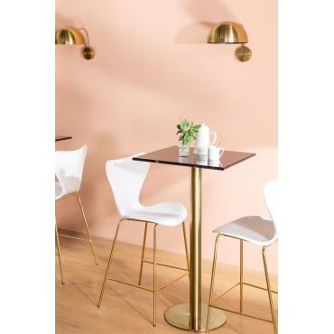 Table Haute De Bar Carr E En Marbre X Cm Cosmopolitan Sklum