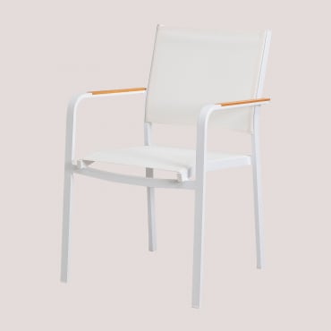 Lot De 4 Chaises De Jardin Empilables En Aluminium Archer Blanc Gardenia - Sklum
