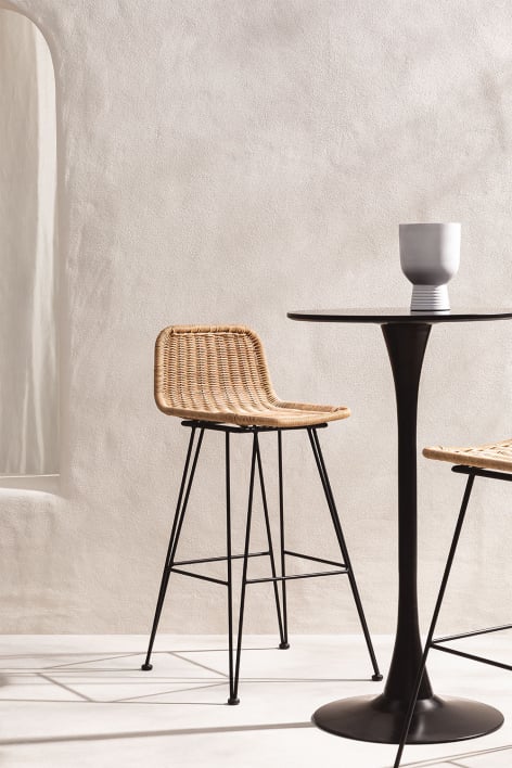 Tabouret haut de jardin 75 cm en osier Sunset Vali