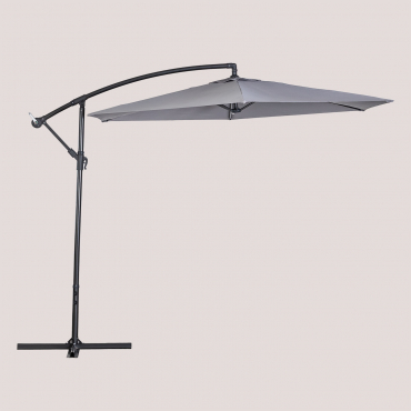Parasol En Tissu Et Acier (ø295 Cm) Gerran Gris Anthracite - Sklum