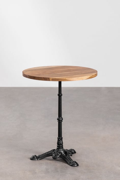 Table de bar ronde en bois d'acacia Azteca - Ø60 cm