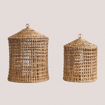 Lot De 2 Corbeilles Daire Naturel - Sklum