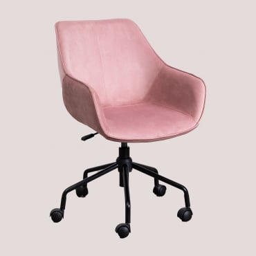 Chaise De Bureau En Velours Lucy Rose - Sklum