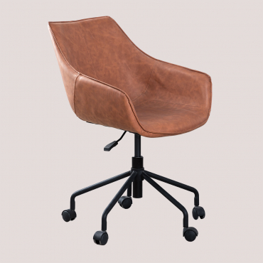 Chaise De Bureau En Similicuir Lucy Caramel - Sklum