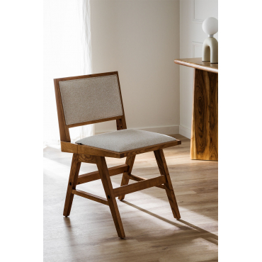 Chaise de salle à manger rembourrée en bois de frêne Lali
