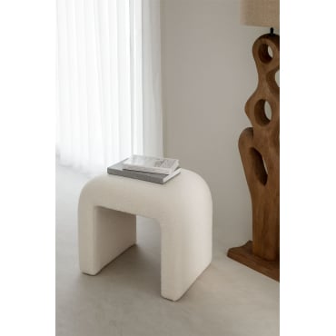 Tabouret Bas en Chenille Carlise - SKLUM