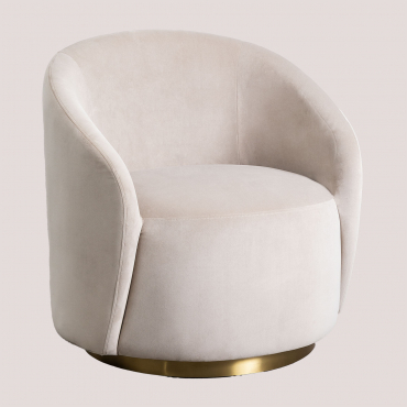 Fauteuil En Velours Sidoni Brun Blé - Sklum