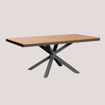 Table De Jardin Rectangulaire 180x100 Cm En Aluminium Et Bois Archer Gris Graphite - Sklum