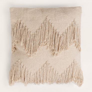 Coussin Carré En Coton (45x45 Cm) Winow Beige Crème - Sklum