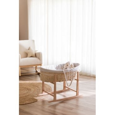 Berceau en rotin rembourré avec balancelle Fabian