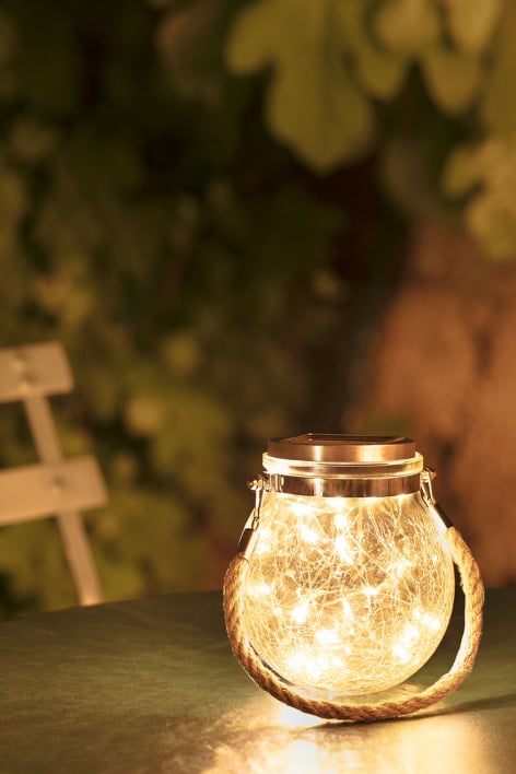 Pot en verre solaire avec guirlande Gabinsen