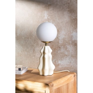 Lampe de table en céramique boule de verre Makalu