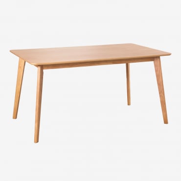 Table De Salle À Manger Rectangulaire En Bois (150x90 Cm) Kerhen Bois Naturel - Sklum