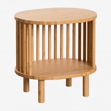 Table De Nuit En Bambou Connery Naturel - Sklum