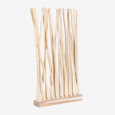 Paravent En Bois De Teck Narel Marron Bois Naturel - Sklum