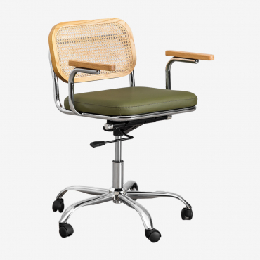 Chaise De Bureau En Similicuir Tento Vert Militaire - Sklum