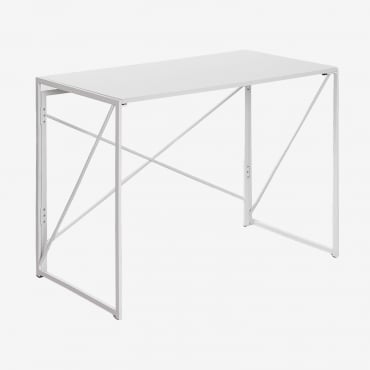 Bureau Pliant En Mdf Et Métal Couleurs Andra Blanc - Sklum