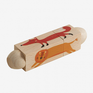 Puzzle En Bois Rotatif Avec Son Rolet Kids Jungle - Sklum