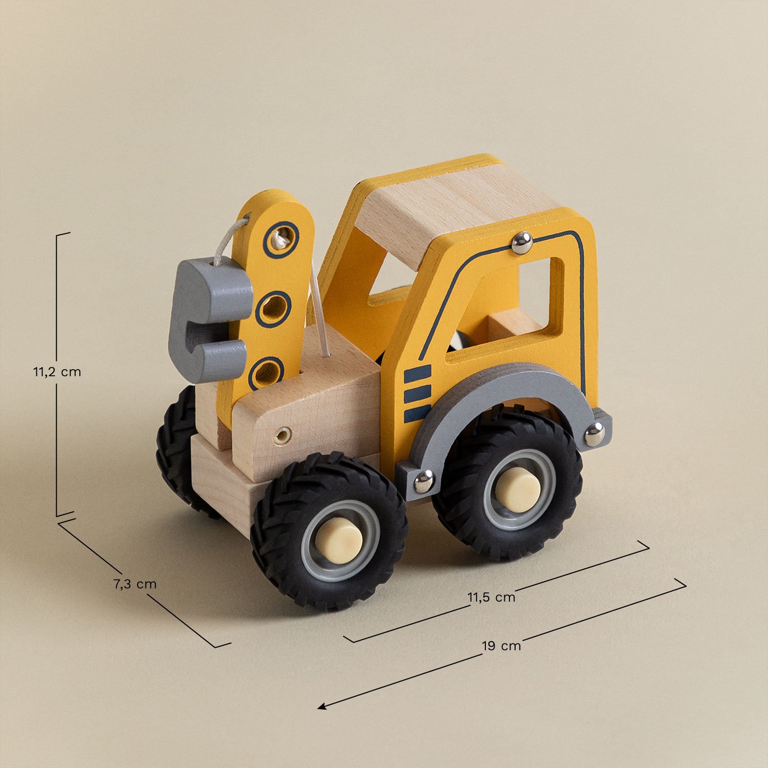 Grue en bois Gerald Kids, mesures