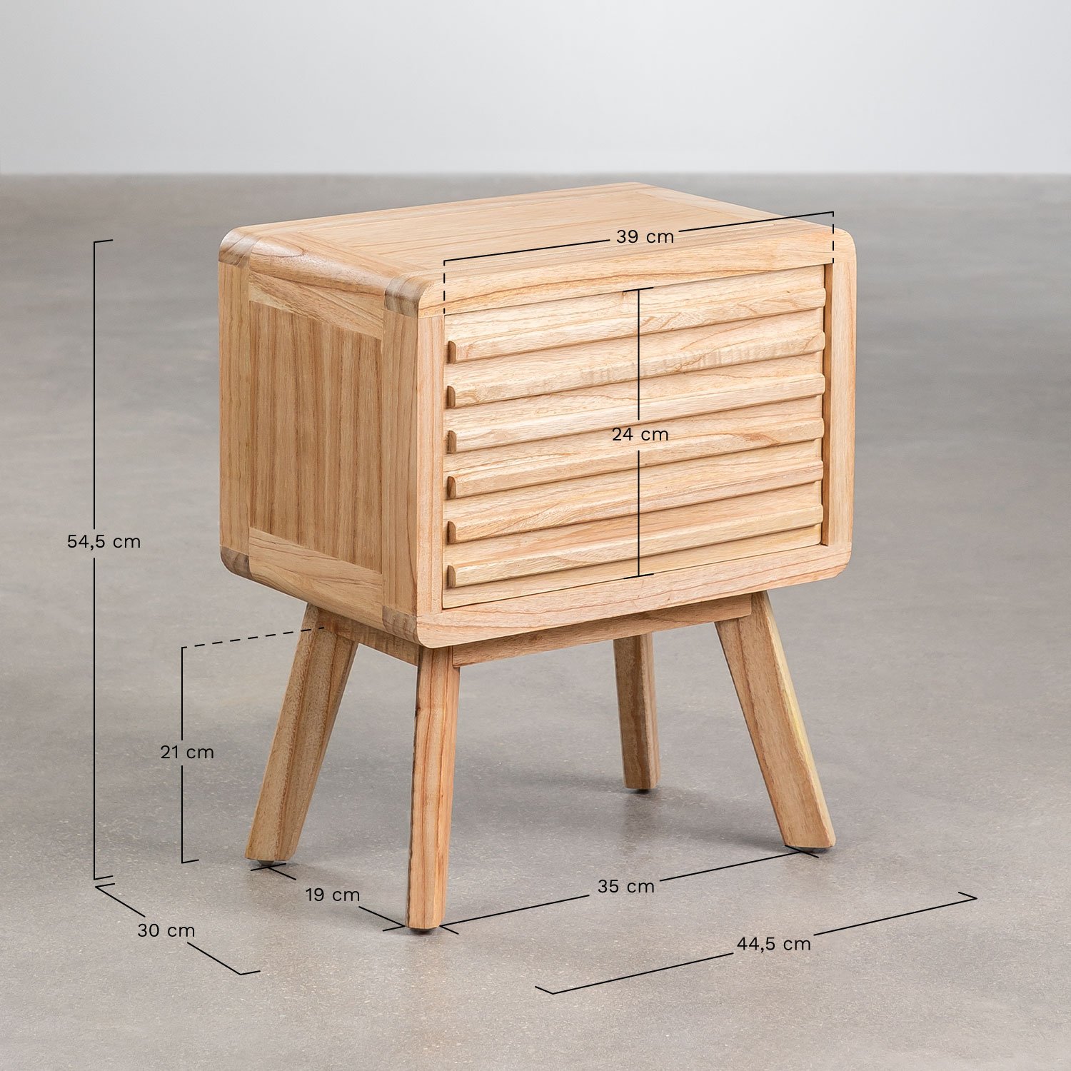 Table de nuit en bois Deleyna , mesures