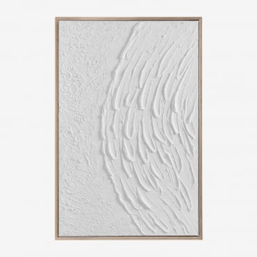Tableau Décoratif En Relief En Plâtre (60x90 Cm) Severine Blanc - Sklum