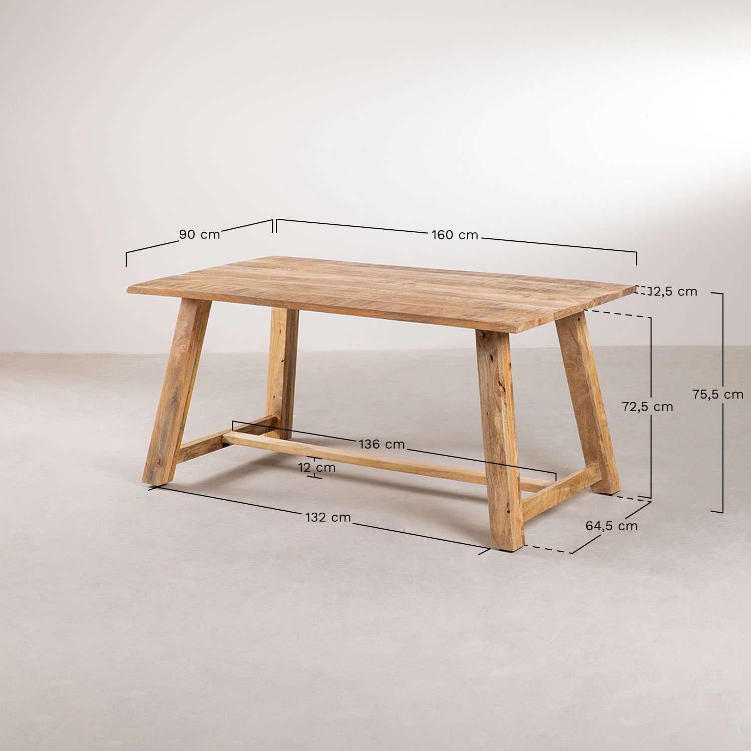 Table de Salle à Manger Rectangulaire en Bois (160x90 cm) Acki Style - SKLUM