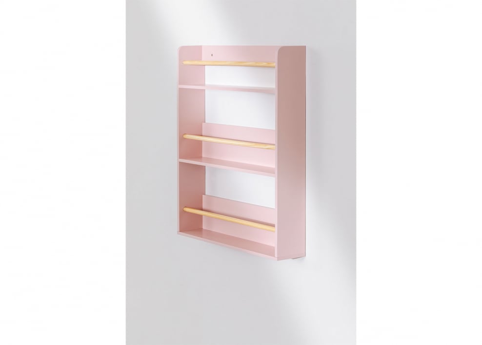 Étagère murale en MDF et bois de pin Tom Kids - Rose Noisette