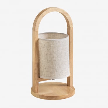 Lampe De Table Sans Fil En Bois Goriberg Naturel - Sklum