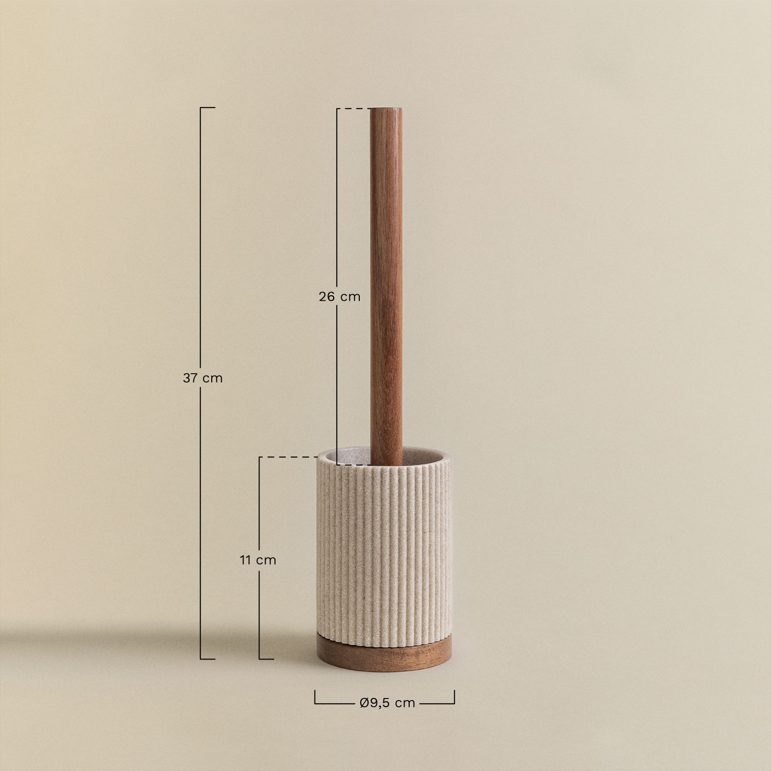 Brosse de toilette en polyrésine Wassila, mesures