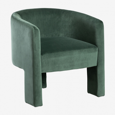 Fauteuil En Velours Xastru Vert Jungle - Sklum