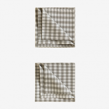 Lot De 2 Serviettes En Coton Hillary Vert Bambou - Sklum