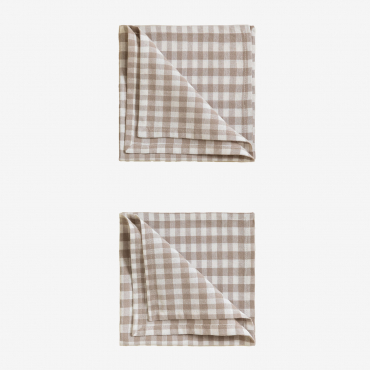 Lot De 2 Serviettes En Coton Hillary Brun Praliné - Sklum