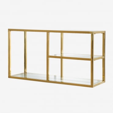 Étagère Murale En Verre Et Acier Amelia Doré - Sklum