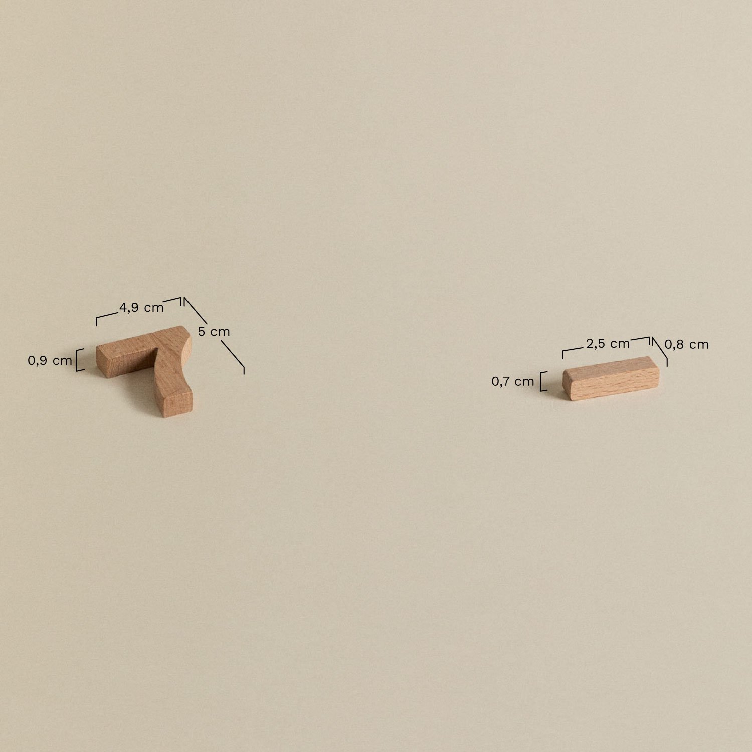 Chiffres en bois Ugga Kids, mesures