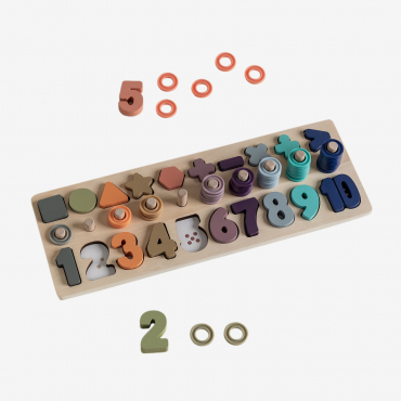 Puzzle Avec Numéros En Bois Sesil Kids Multicolore Fresh - Sklum