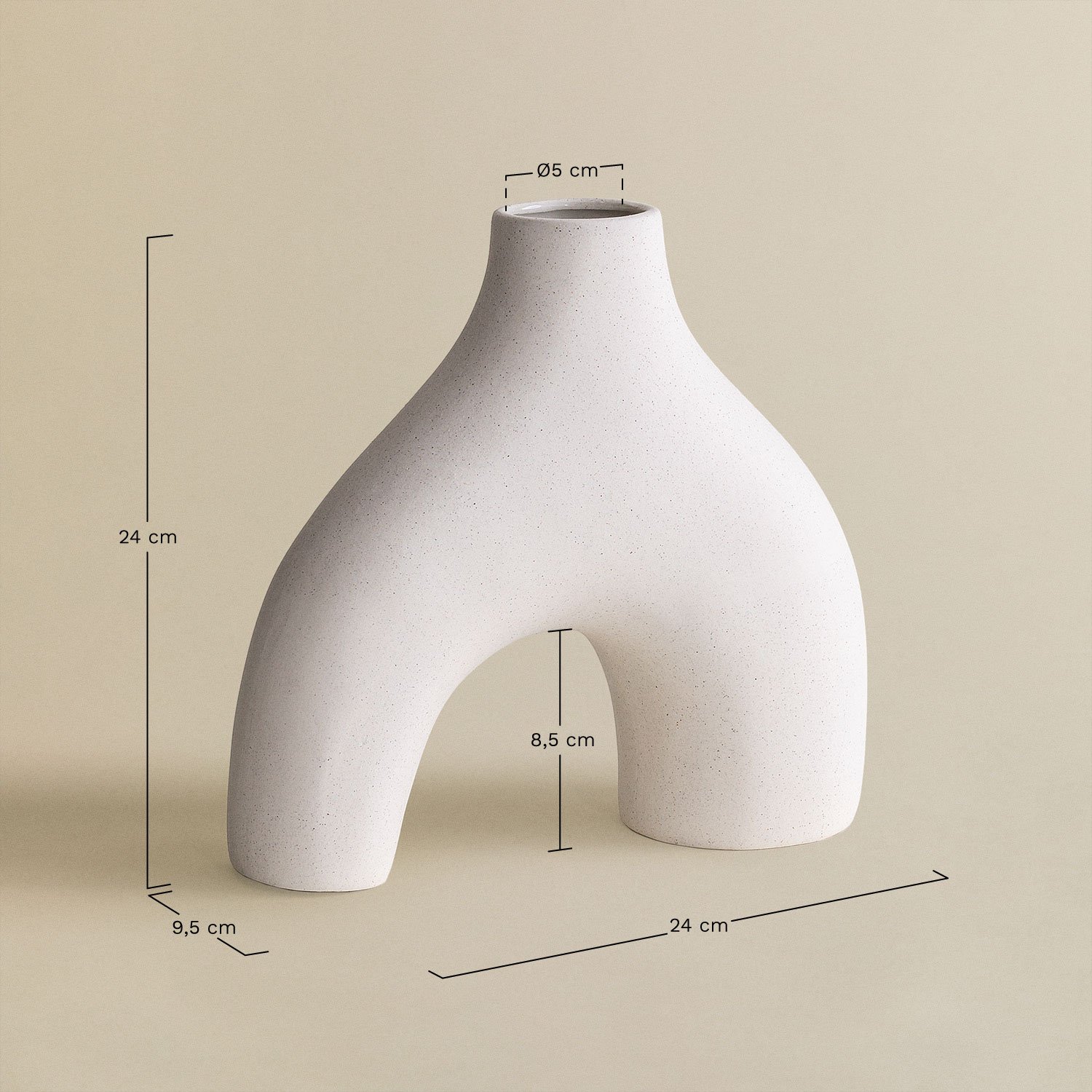 Vase en céramique Sarkis, mesures