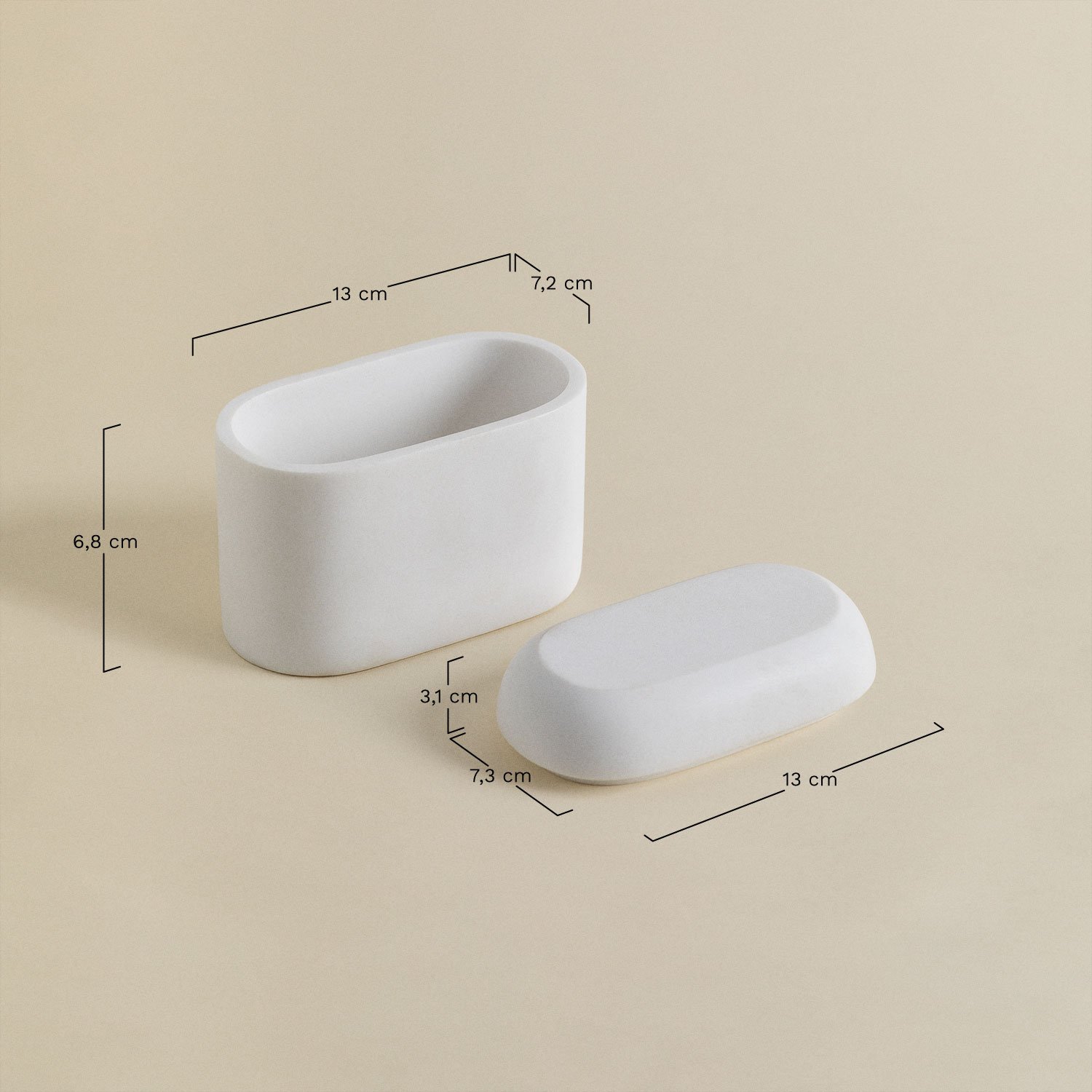 Pot avec Couvercle pour Bain Veranne, mesures