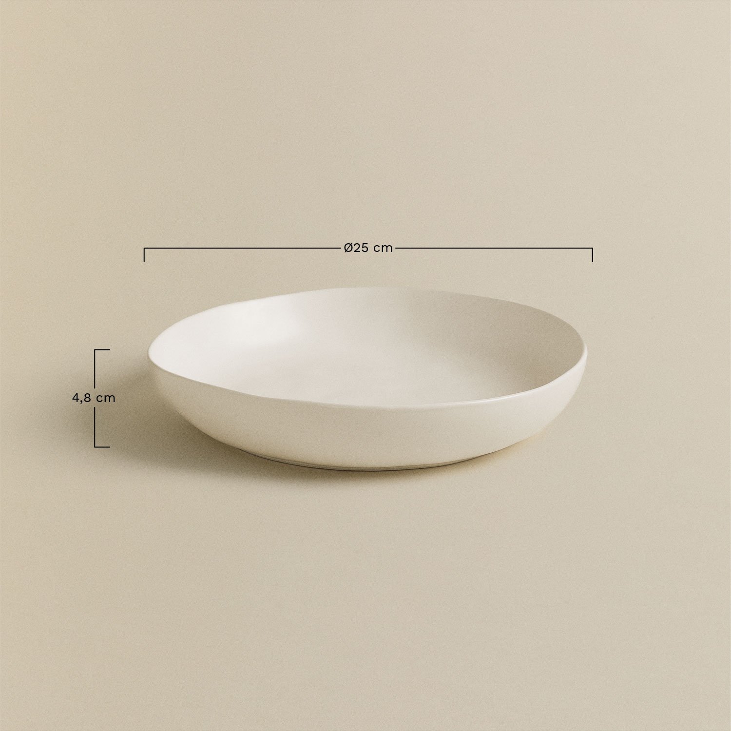 Pack de 2 assiettes creuses en grès Belvere, mesures