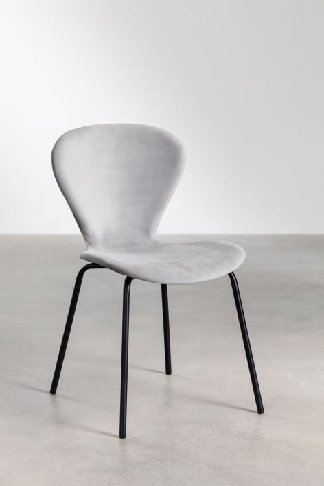 Pack de 4 chaises de salle à manger empilables en velours