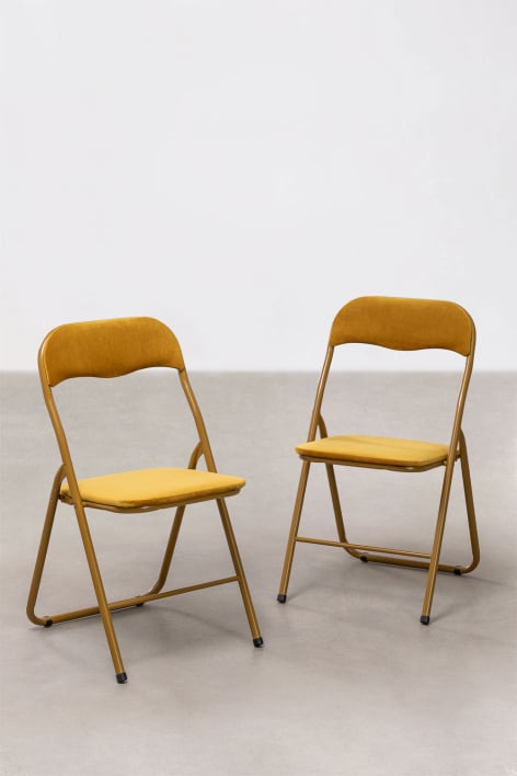 Pack 2 Chaises Pliantes en Velours Iraida
