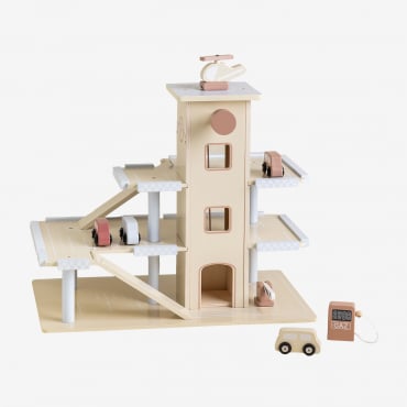 Parking En Bois À 3 Étages Nelvis Kids Couleurs Naturelles - Sklum