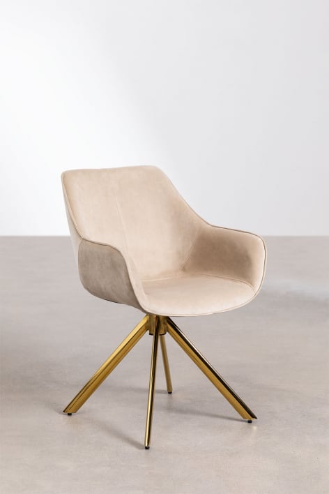 Chaise de salle à manger en velours Lucy