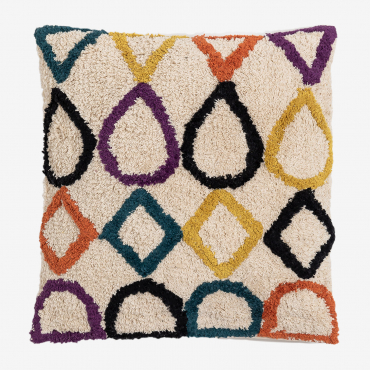 Coussin Carré En Coton (43x43 Cm) Plui Multicouleur Classic - Sklum