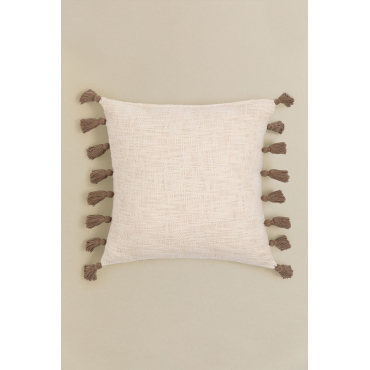 Coussin carré Coton brodé du motif Lucky multicolore