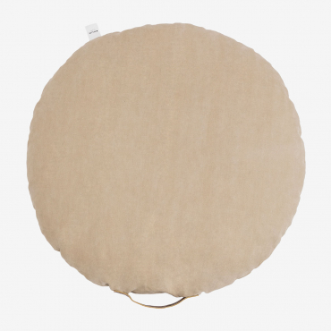 Coussin De Sol Rond En Coton Suir Beige Crème - Sklum