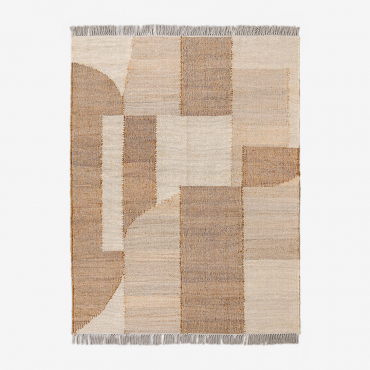 Tapis En Jute Et Coton (240x160 Cm) Davina Couleurs Naturelles - Sklum