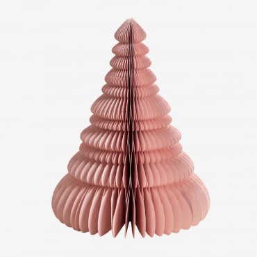 Arbre De Noël En Papier Noelle Rose & ↑31 Cm - Sklum