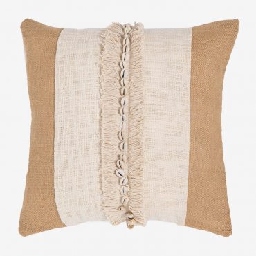 Coussin Carré En Coton Et Jute (45x45 Cm) Naiba Couleurs Naturelles - Sklum