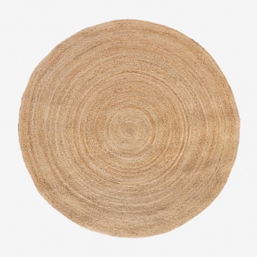 Tapis De Jute Rond (ø145 Cm) Neferet Yute - Sklum
