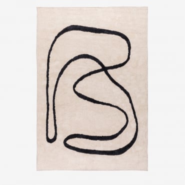 Tapis En Coton (310x205 Cm) Kloud Beige Crème - Sklum